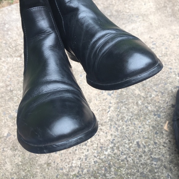 Aquatalia Tall Black Leather & Suede Buckle, Sz 8 - Picture 12 of 14